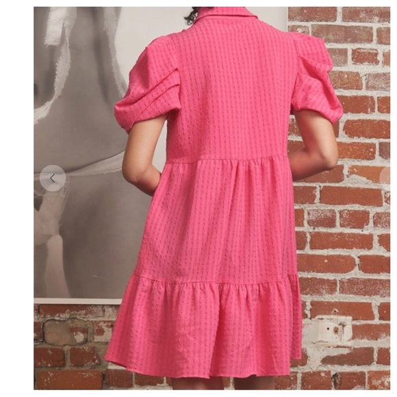 08 Boho Basic Collared Button Down Dress - Picture 4 of 5